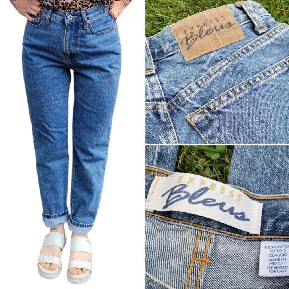 Vintage 1990s-Y2K Express Bleus high waist mom jeans